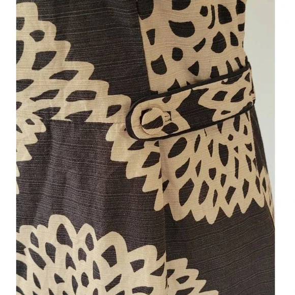 Boden Sleeveless Dress Allover Floral Print Gray and Tan Size 6 - Picture 2 of 6